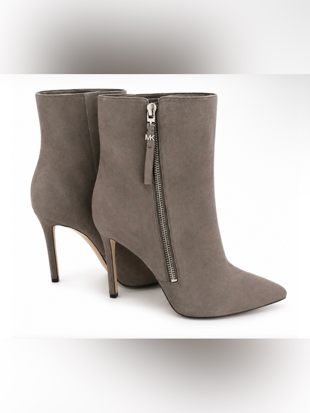 Michael Kors Grey Suede Ankle Booties with Side Zip